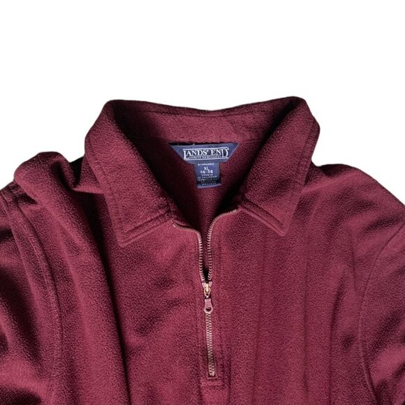 Lands' End Mens XL 46/48 Polartec Fleece 1/4 Zip Pullover Burgundy 41C - Picture 3 of 8